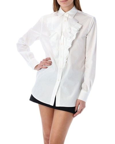 Ralph Lauren Keara Buttoned Ruffle Shirt - White
