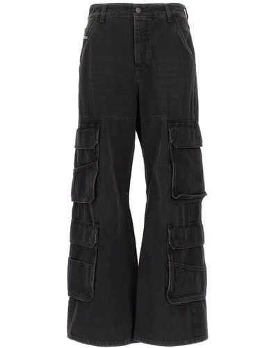 DIESEL 1996 D-sire Pocket Detailed Cargo Jeans - Black