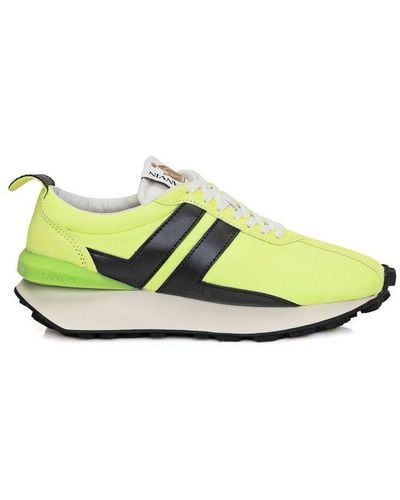 Lanvin Round Toe Lace-up Trainers - Green