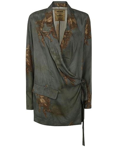 Uma Wang Allover Printed Khloe Jacket - Green