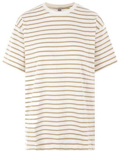 Totême Striped Crewneck T-shirt - Natural