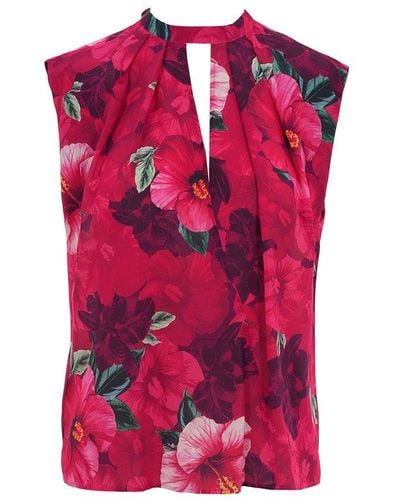 Pinko All-over Floral-printed Sleeveless Top - Pink