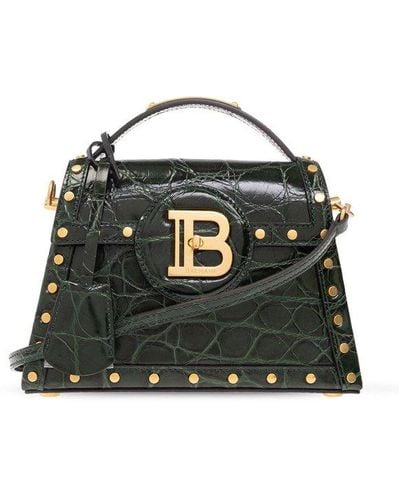 Balmain B Buzz Hand Bag In Leather - Green