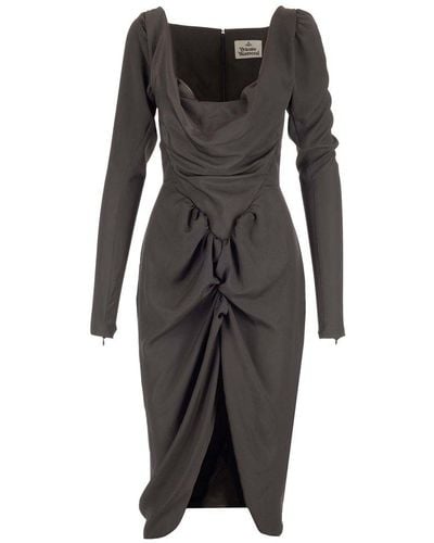 Vivienne Westwood Draped Midi Dress - Black