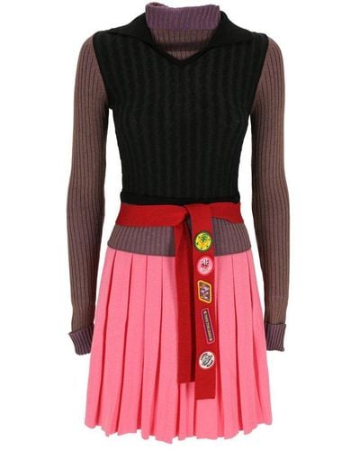 Cormio Sachiko Long-sleeved Mini Dress - Red