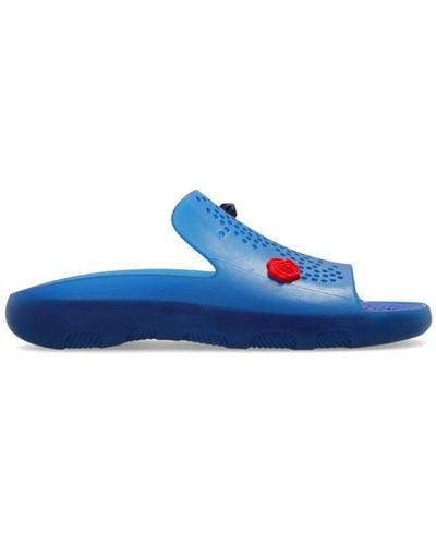 Burberry Stingray Charm-embellished Slip-on Slides - Blue
