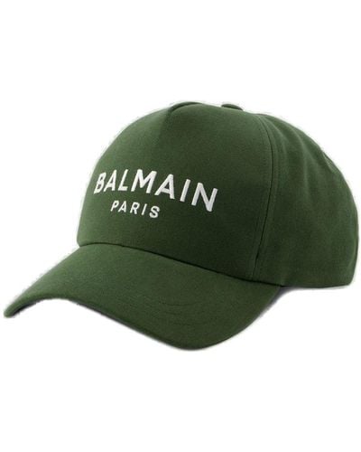 Balmain Logo Embroidered Baseball Cap - Green