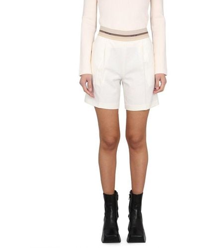 Helmut Lang Shorts With Logo Band - White