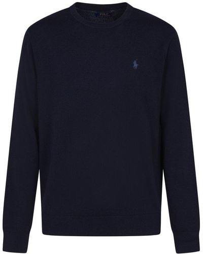 Polo Ralph Lauren Pony Embroidered Crewneck Sweater - Blue