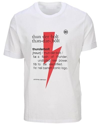Neil Barrett Thunderbolt Definition Print T-shirt - White