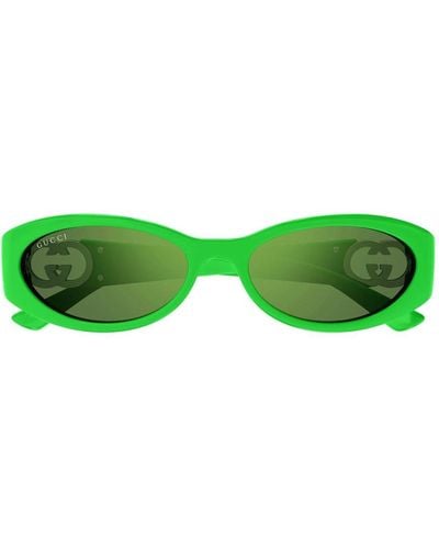 Gucci Oval-frame Sunglasses - Green