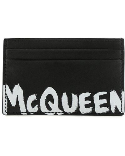 Alexander McQueen Graffiti Logo Printed Cardholder - Black