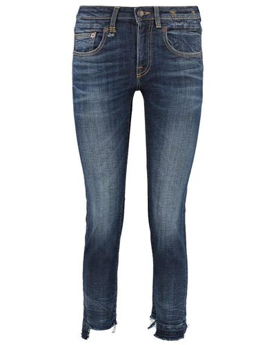 R13 Rips Boy Straight Jeans - Blue