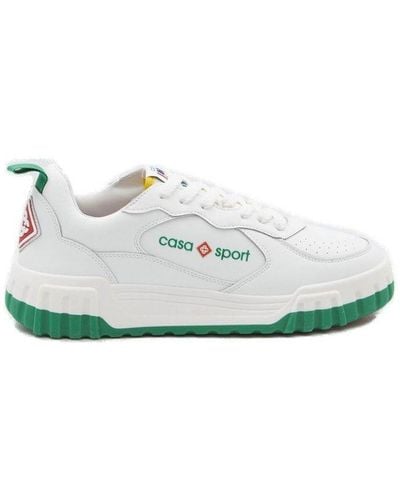 Casablanca Tennis Court Lace-up Sneakers - White