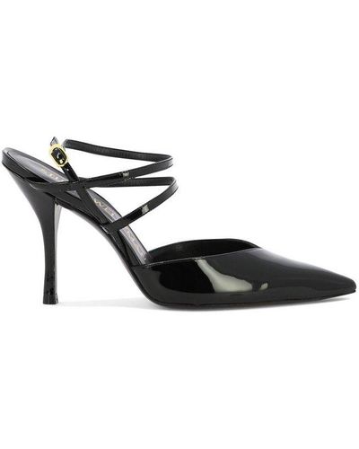 Stuart Weitzman Strapeze Pointed-toe Court Shoes - Black