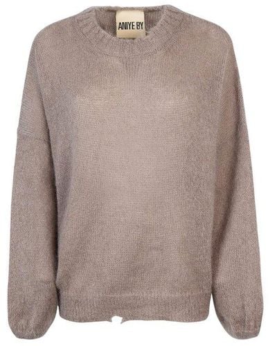 Aniye By Crewneck Knitted Sweater - Brown