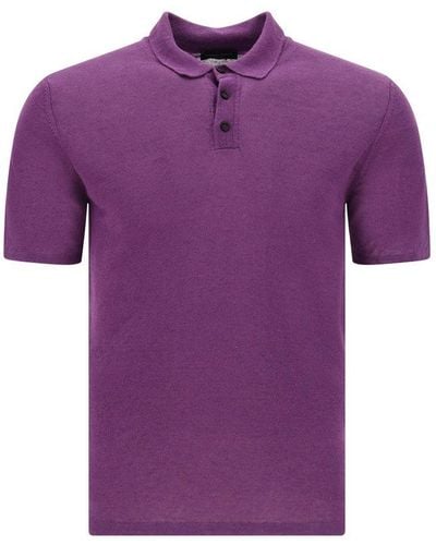 Roberto Collina Straight Hem Polo Shirt - Purple