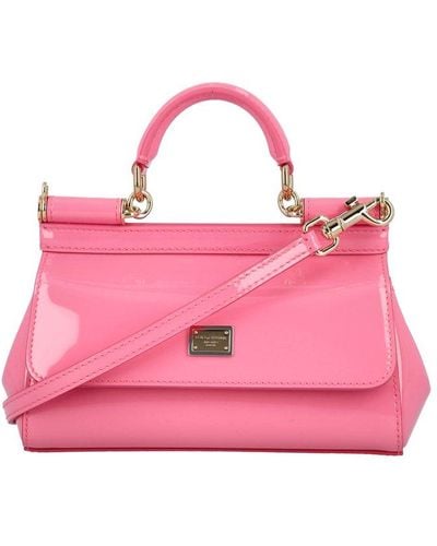 Dolce & Gabbana Small Sicily Patent Bag - Pink