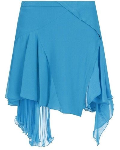 Versace Silk Miniskirt - Blue
