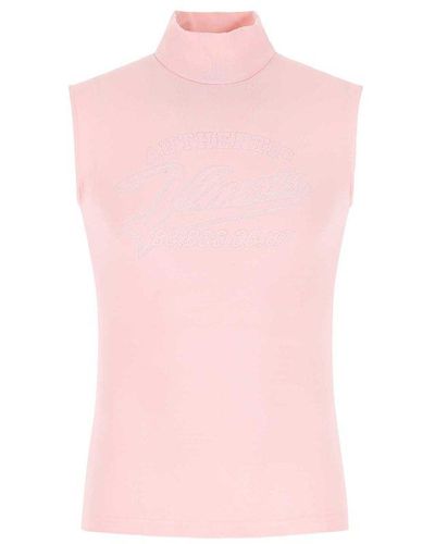 VTMNTS Logo Embroidered Sleeveless Tank Top - Pink