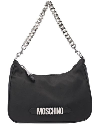 Moschino Logo Hobo Bag - Black