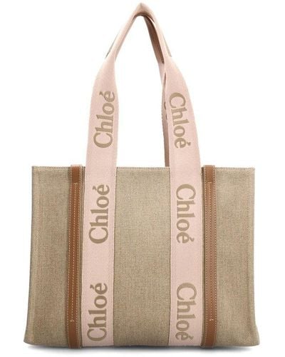 Chloé Medium Woody Tote Bag - Natural