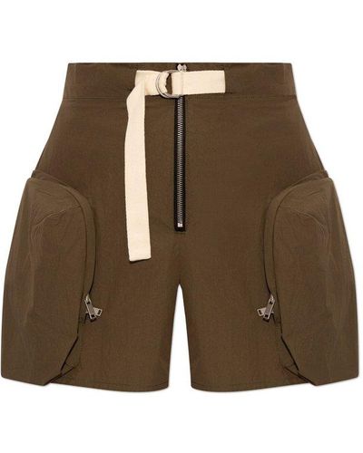 Jil Sander Pocket-detailed Belted-waist Shorts - Green
