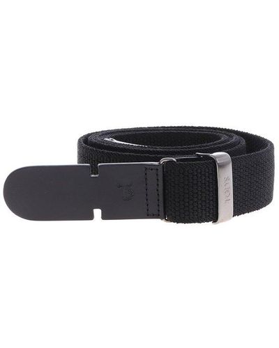 Tod's Belt In Canvas And Leather - Black