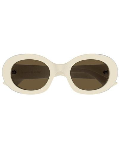 Alexander McQueen Round Frame Sunglasses - White