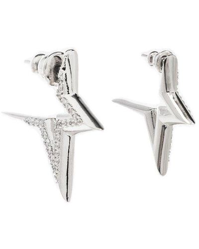 Ferragamo Star Crystal Embellished Earrings - Metallic