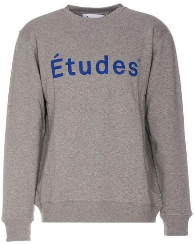 Etudes Studio Logo Printed Long Sleeved Sweatshirt - Grey