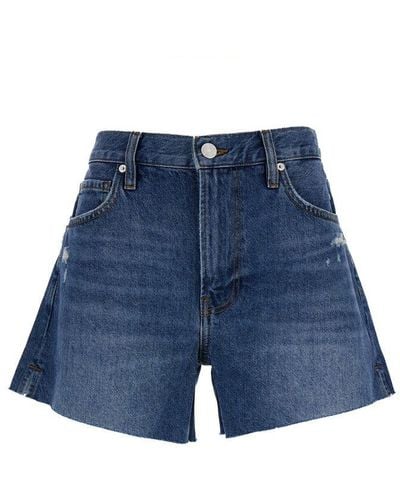 FRAME Le Super High Distressed Denim Shorts - Blue