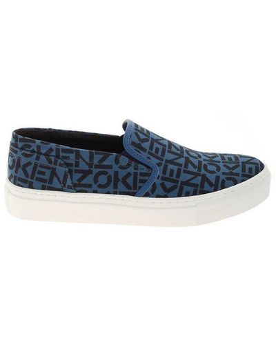 KENZO K-skate Monogram Slip-on Sneakers - Blue