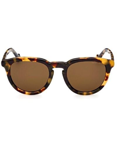 Moncler Round Frame Sunglasses - Brown