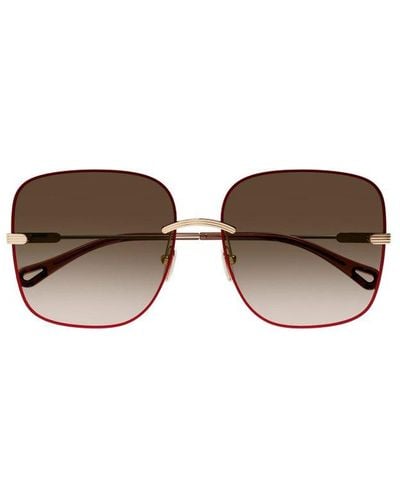 Chloé Square Frame Sunglasses - Brown