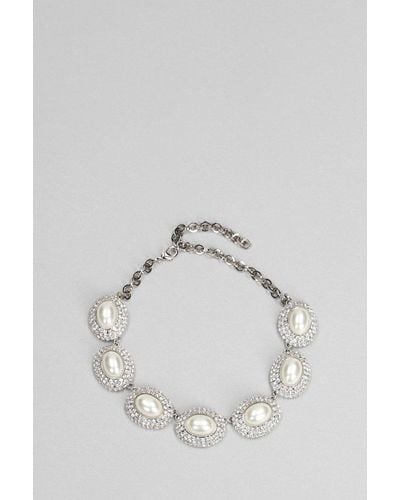 Alessandra Rich Embellished Necklace - Metallic