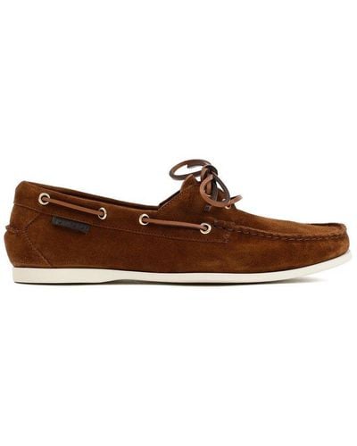 Tom Ford Squared Toe Lace-up Boat Shoes - Brown