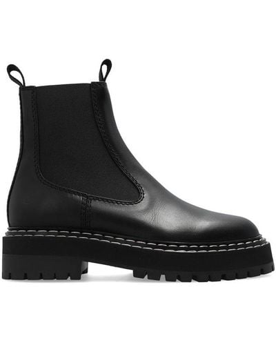 Proenza Schouler Round Toe Chelsea Ankle Boots - Black