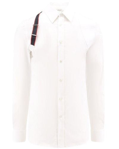 Alexander McQueen Logo Tape Harness Detailed Shirt - White