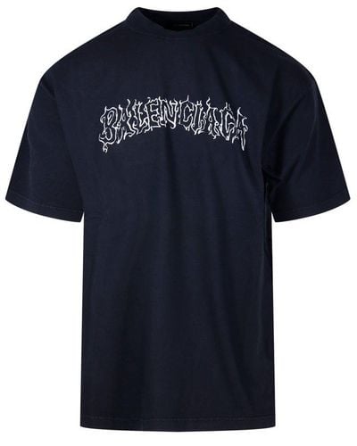 Balenciaga Logo Printed Medium-fit T-shirt - Black