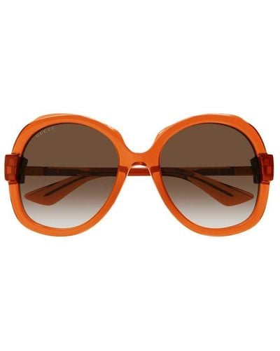 Gucci Round Frame Sunglasses - Orange