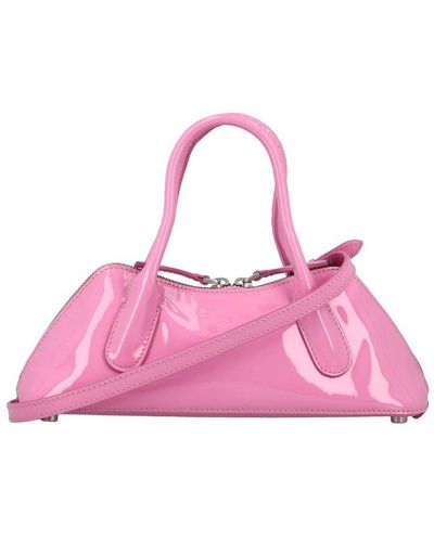 Blumarine Logo-debossed Zipped Tote Bag - Pink