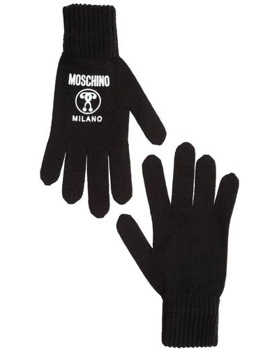 Moschino Gloves Double Question Mark - Black