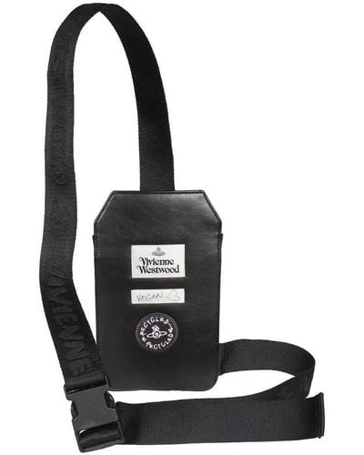 Vivienne Westwood Logo Printed Messenger Bag - Black