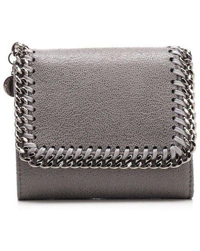 Stella McCartney Falabella Tri-fold Flap Small Wallet - Grey