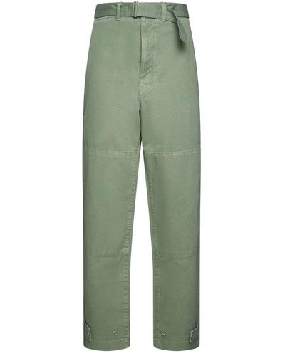 Lemaire Belted Straight Leg Trousers - Grey