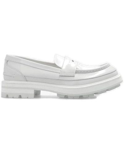 Alexander McQueen Leather Loafers - White