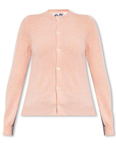 COMME DES GARÇONS PLAY Wool Cardigan With Logo - Pink