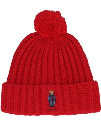 Polo Ralph Lauren Ribbed Knit Beanie - Red