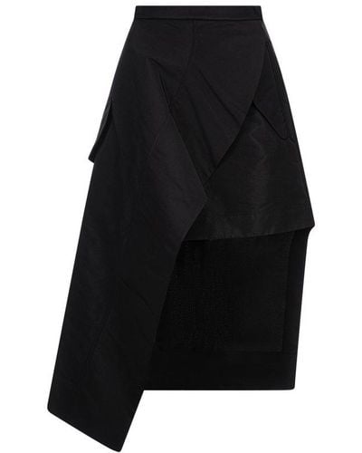 Alexander McQueen Wrap-design Ruched Asymmetric Midi Skirt - Black